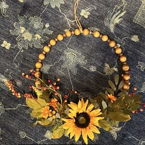 Vibrant Yellow and Green Sunflower Wall Decor with Beads